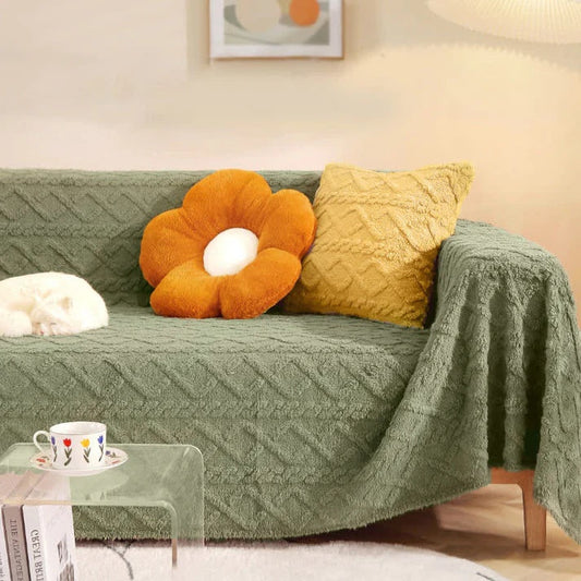 WaffleCashmere™ – Wafel Cashmere Bankcover – Luxe Warmte & Volledige Bescherming