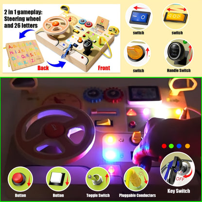 PlayGlow™ – Interactieve Houten Activiteitentafel – Educatief & Sensorisch Speelplezier