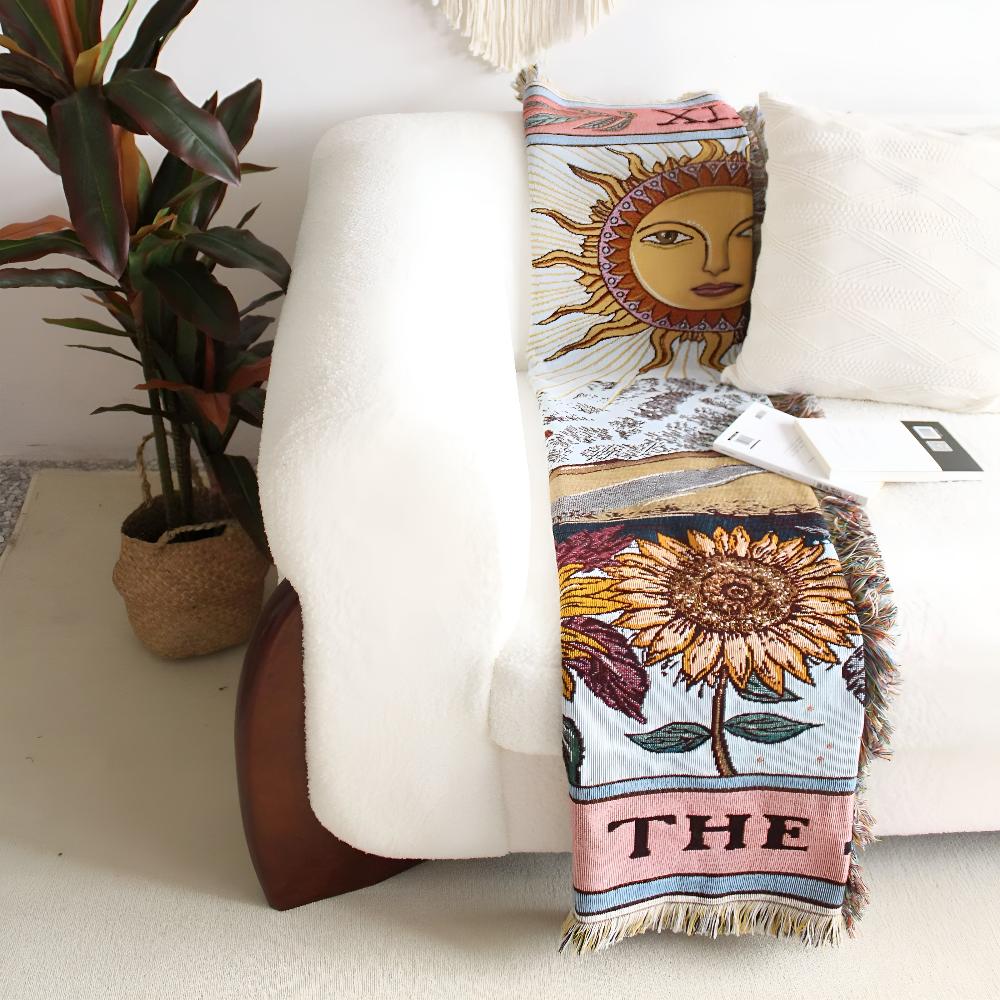 SunWeave™ – Boho Zon Tapestry Deken – Decoratieve Wand Plaid