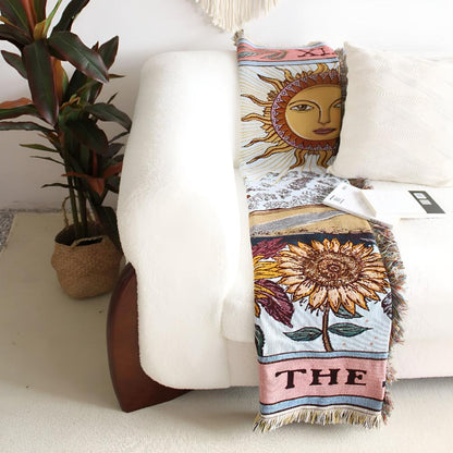 SunWeave™ – Boho Zon Tapestry Deken – Decoratieve Wand Plaid