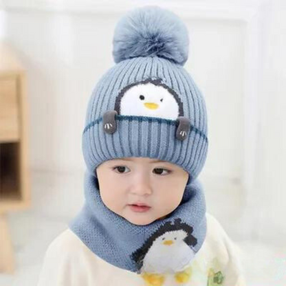 PenguiWarm™ – Schattige Kinder Muts & Sjaal – Warme Winterset