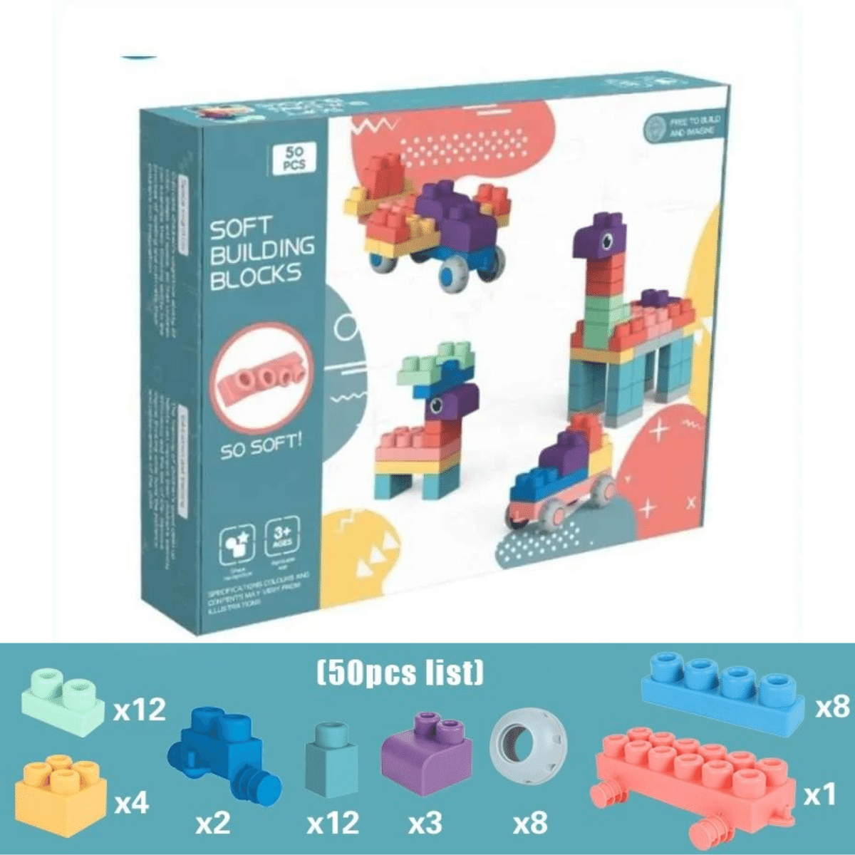 Soft Building Blocks™ -  Veilige zachte blokken voor eindeloos speelplezier