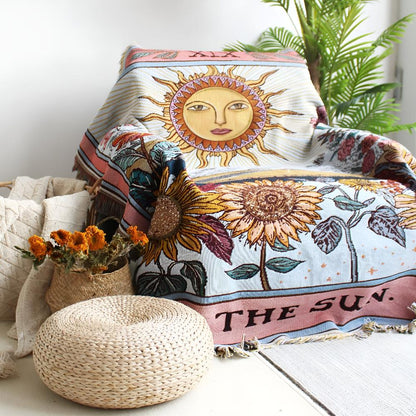 SunWeave™ – Boho Zon Tapestry Deken – Decoratieve Wand Plaid