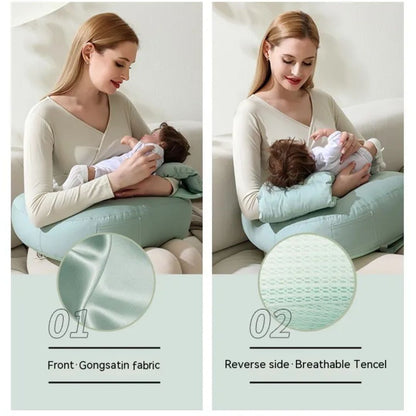 NurseEase™ – Ergonomisch Borstvoedingskussen met Rugsteun – Comfortabel Babykussen