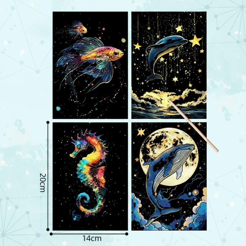 LightMuse™ – Oplichtende Kraskaarten Set – Creatief Ontspanningsspeelgoed