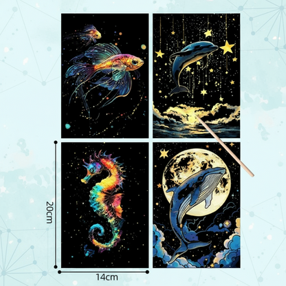 LightMuse™ – Oplichtende Kraskaarten Set – Creatief Ontspanningsspeelgoed