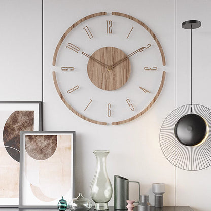 NordicWoodLine™ – Scandinavische Houten Wandklok 35 cm – Minimalistische Tijdweergave