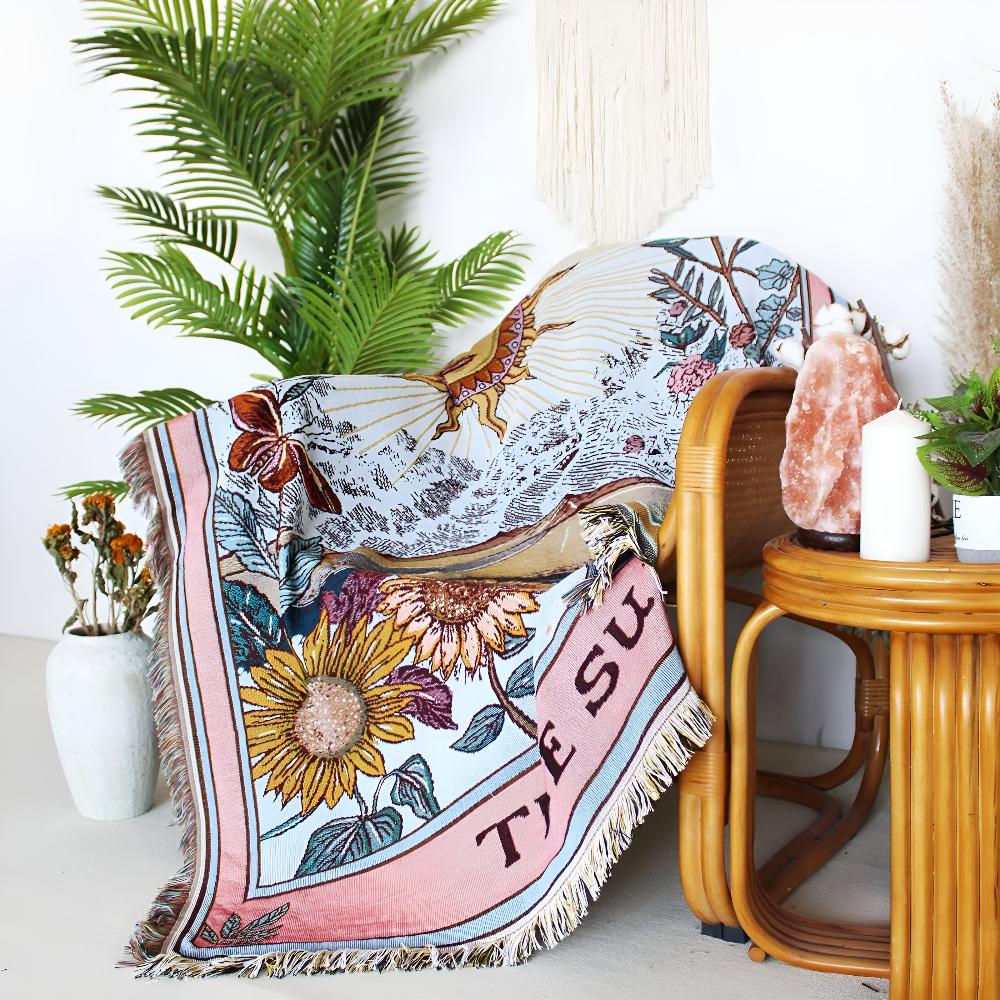 SunWeave™ – Boho Zon Tapestry Deken – Decoratieve Wand Plaid