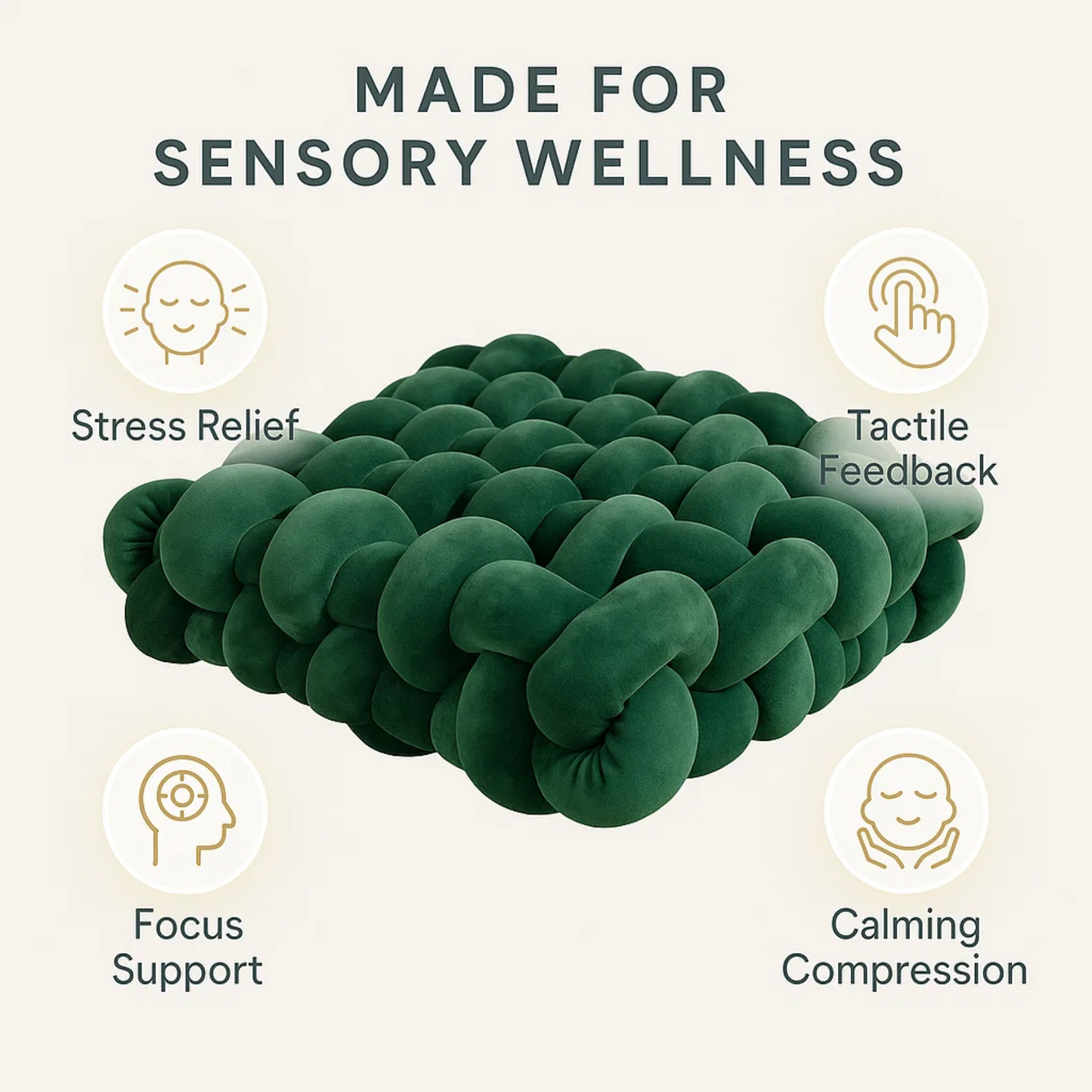 RustKubus™ – Kalmerende Diepe-Druk Ondersteuning – Verzwaard Sensorisch Kussen