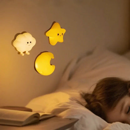 DroomHemel™ – Kinder Nachtlampjes Ster, Maan Wolk – Zachte Droomverlichting