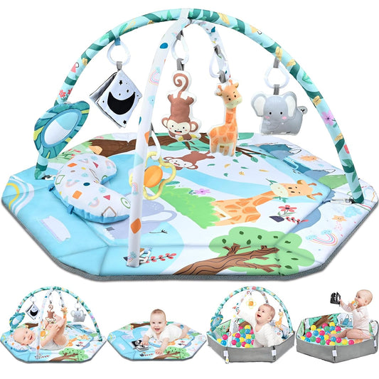 SensoryHaven™ – Baby speelkleed met 6 speeltjes – Buikligging en ballenpret