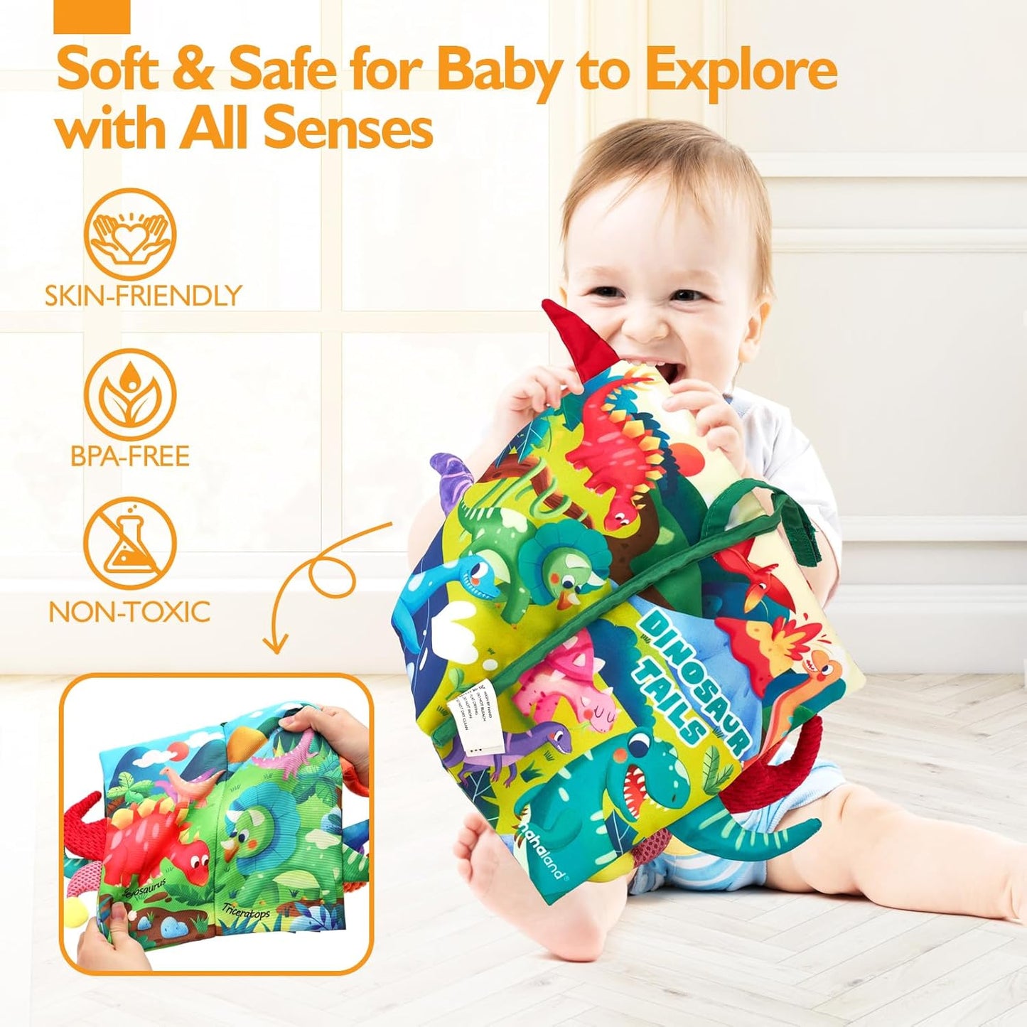 SensiTale™ – Montessori Voelboek met Hoog Contrast – Sensorisch Babyboekje