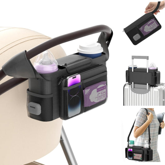 StrollEase™ – Handige Organizer met Thermovakken – Kinderwagen Opbergaccessoire