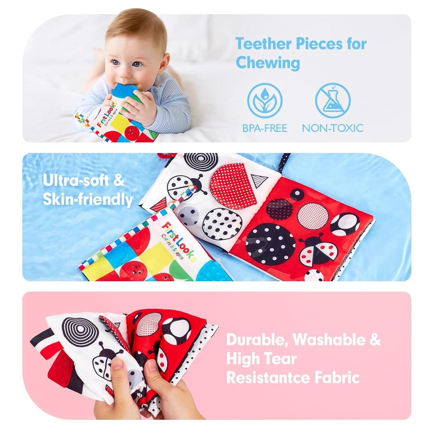 SensiTale™ – Montessori Voelboek met Hoog Contrast – Sensorisch Babyboekje