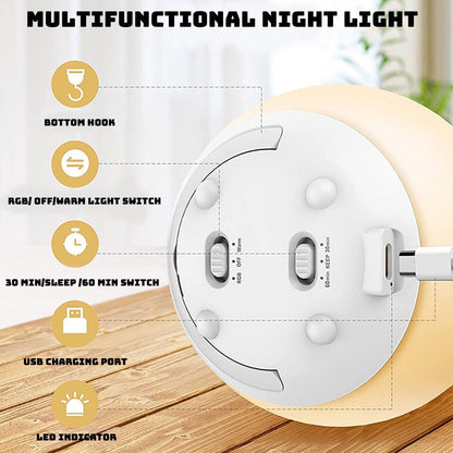 GlowNest™ – Zacht Dimbaar Nachtlampje – Veilige Nachtverlichting voor Borstvoeding