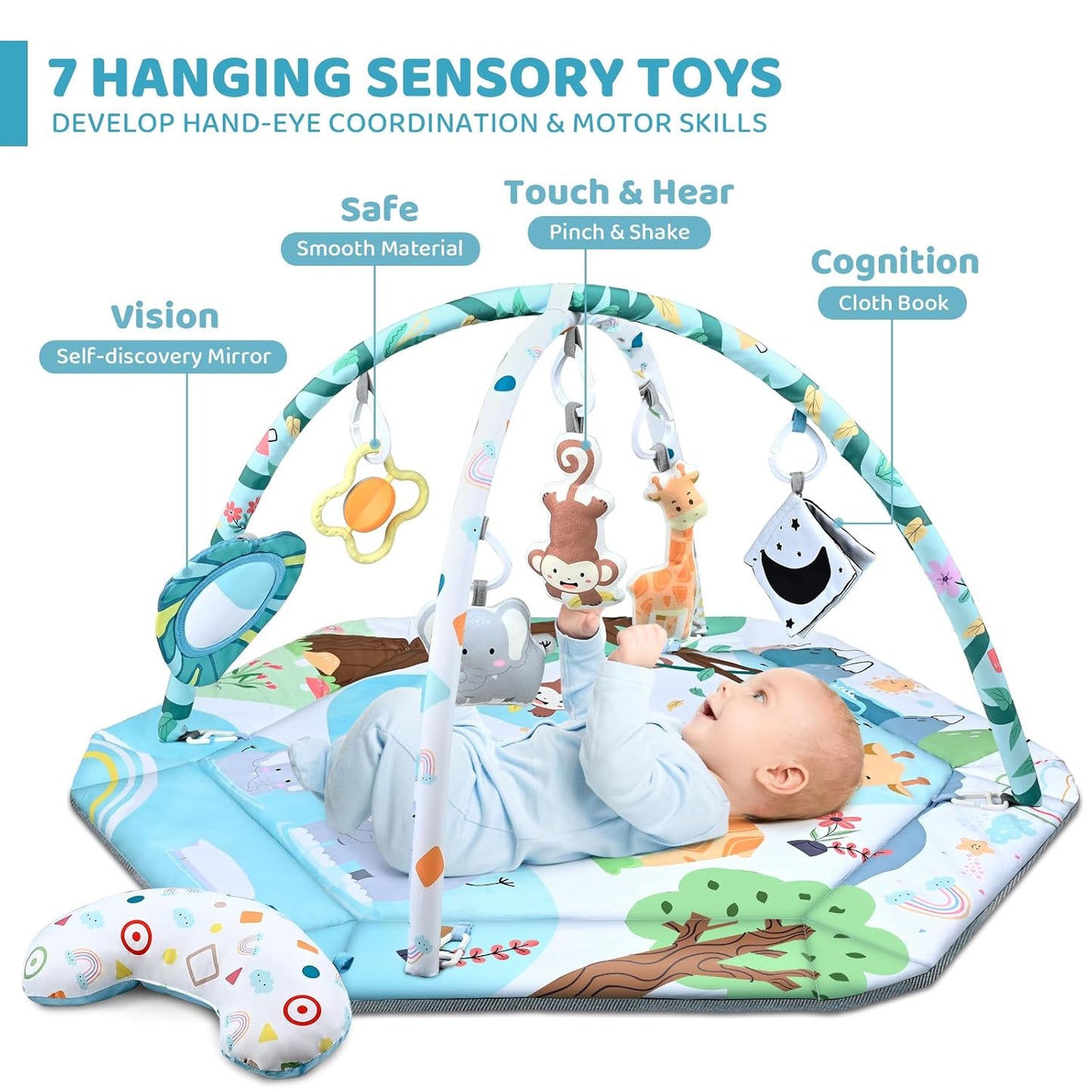 SensoryHaven™ – Baby speelkleed met 6 speeltjes – Buikligging en ballenpret