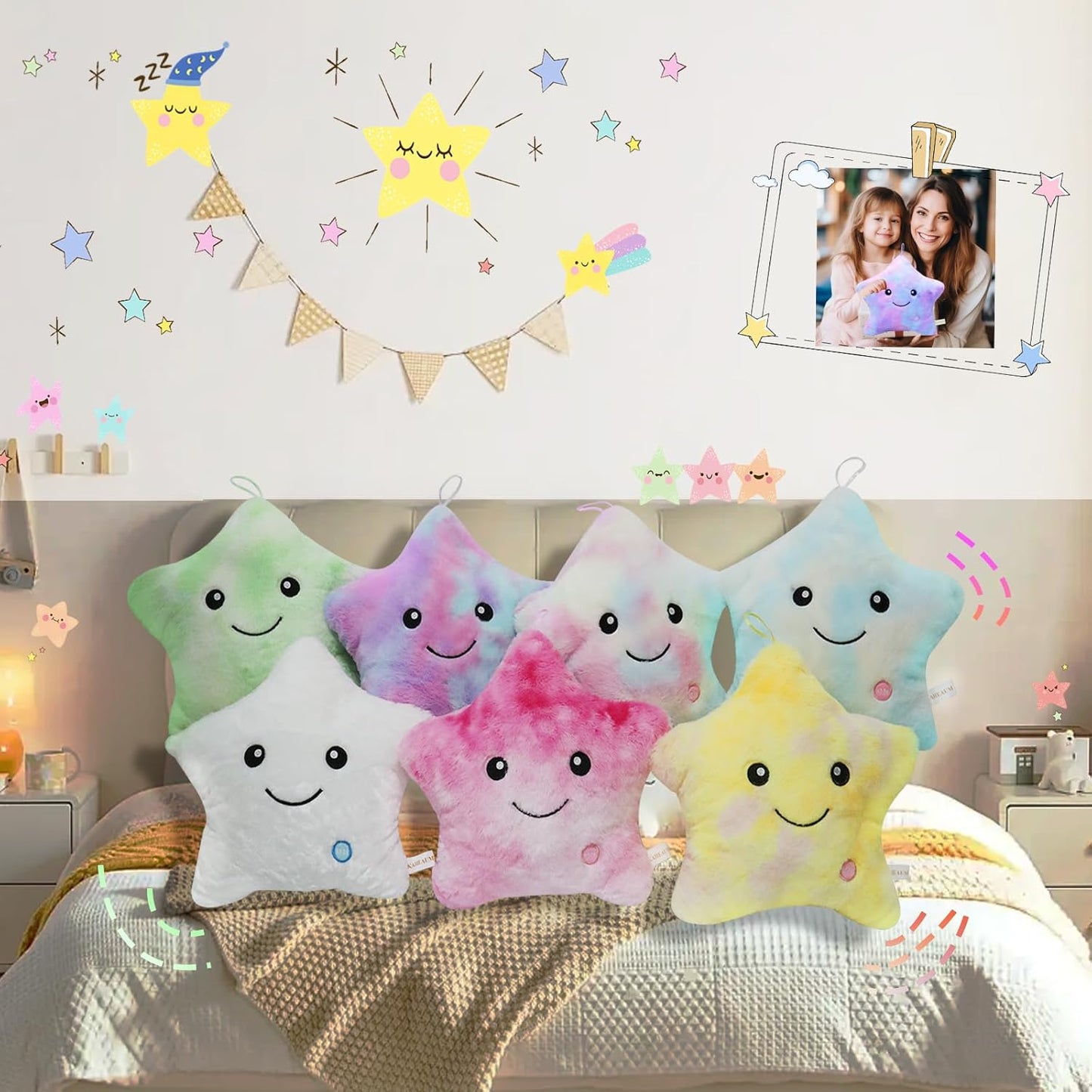 StarSnuggle™ – Lichtgevend LED Sterkussen – Magisch Nachtlamp Knuffelkussen