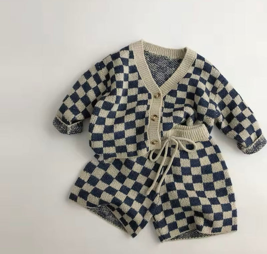 BreezyKnit™ – Zomerse Gebreide Shortset – Unisex Kinderoutfit