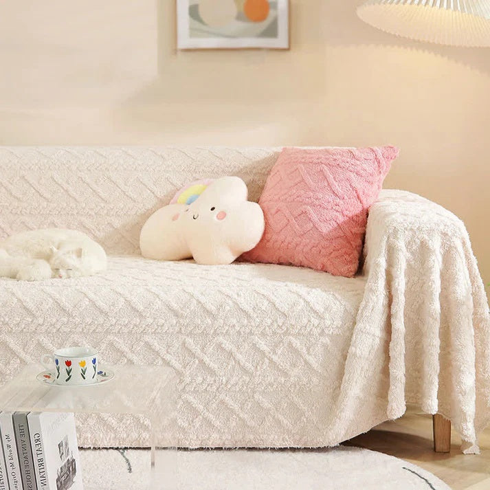 WaffleCashmere™ – Wafel Cashmere Bankcover – Luxe Warmte & Volledige Bescherming
