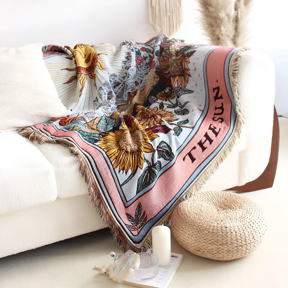 SunWeave™ – Boho Zon Tapestry Deken – Decoratieve Wand Plaid