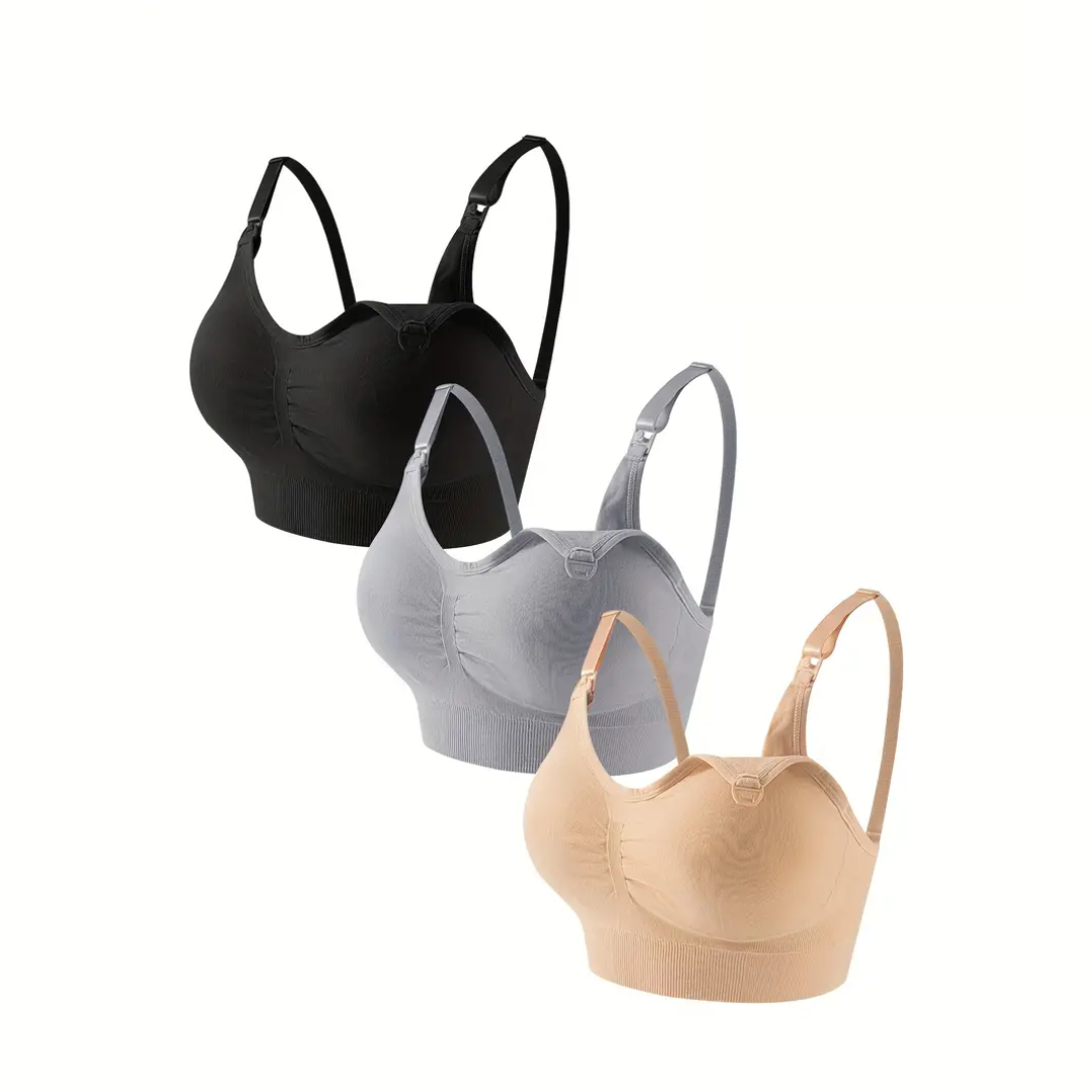 MamaNest™ – Naadloze Voedingsbeha 3-Pack – Comfort voor Moeders