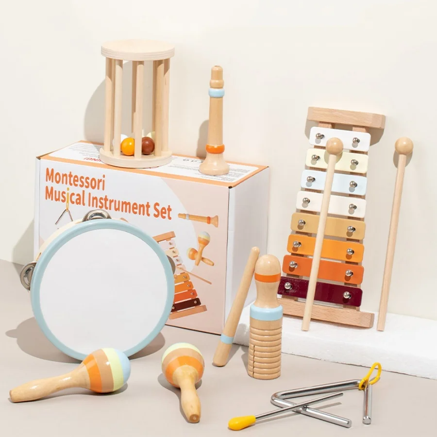 HarmonyBell™ – Houten Baby Rammelaar met Zachte Klanken – Montessori Speelgoed