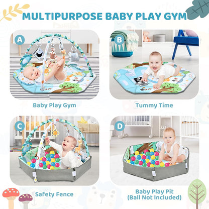 SensoryHaven™ – Baby speelkleed met 6 speeltjes – Buikligging en ballenpret
