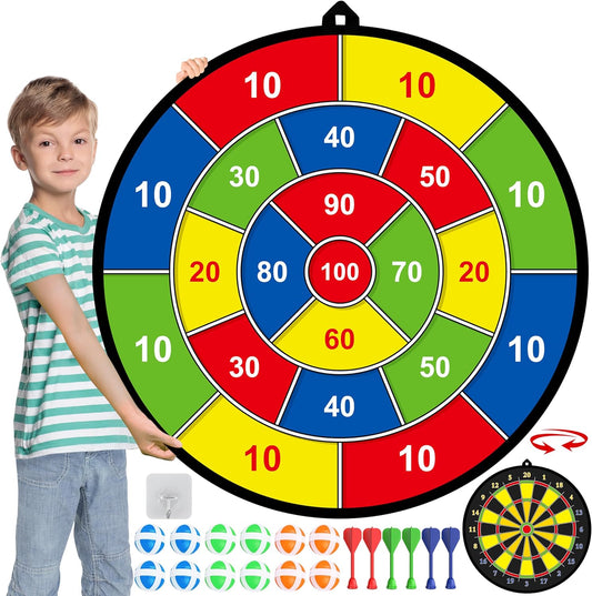 TargetChamp™ – Groot Dubbelzijdig Kinder Dartbord – Educatief Actief Speelplezier