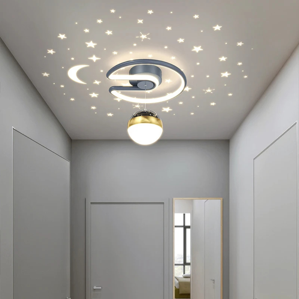SterrenRust™ – Plafondlamp met Sterrenhemelprojectie – Rustgevende Kinderkamer Verlichting