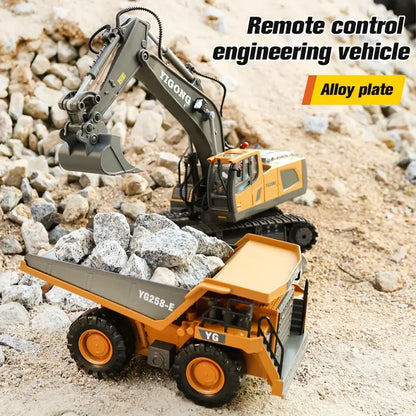 DiggerMaster™ – Realistische RC Graafmachine met 11 Functies – Afstandsbediend Bouwvoertuig