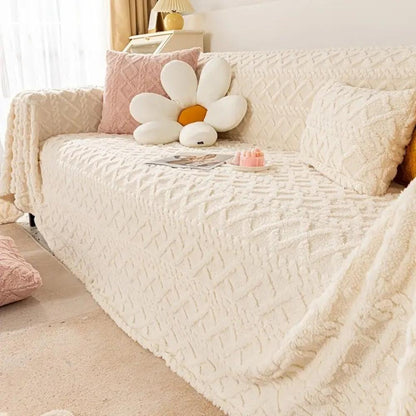 WaffleCashmere™ – Wafel Cashmere Bankcover – Luxe Warmte & Volledige Bescherming