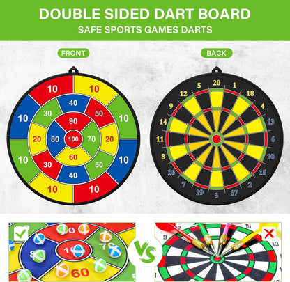 TargetChamp™ – Groot Dubbelzijdig Kinder Dartbord – Educatief Actief Speelplezier