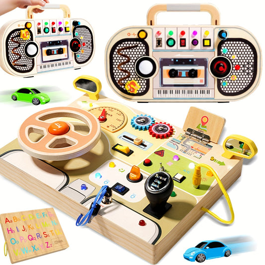 PlayGlow™ – Interactieve Houten Activiteitentafel – Educatief & Sensorisch Speelplezier