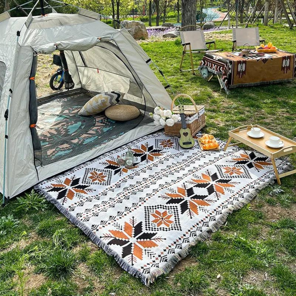 DesertVibe™ – Marokkaans Boho Picknickkleed – Bohemian buitenmat