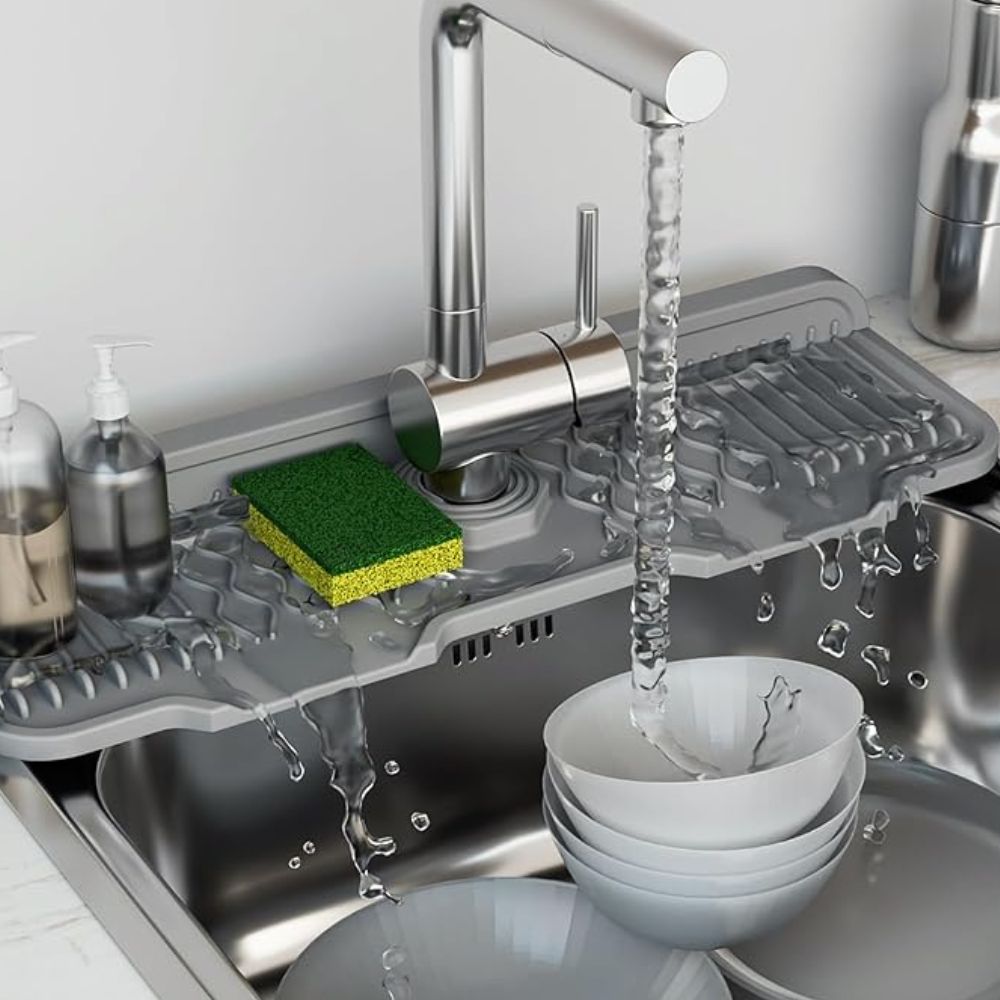 Aeris Gootsteenmat - Rubber, Waterafvoer met 5° Helling 1