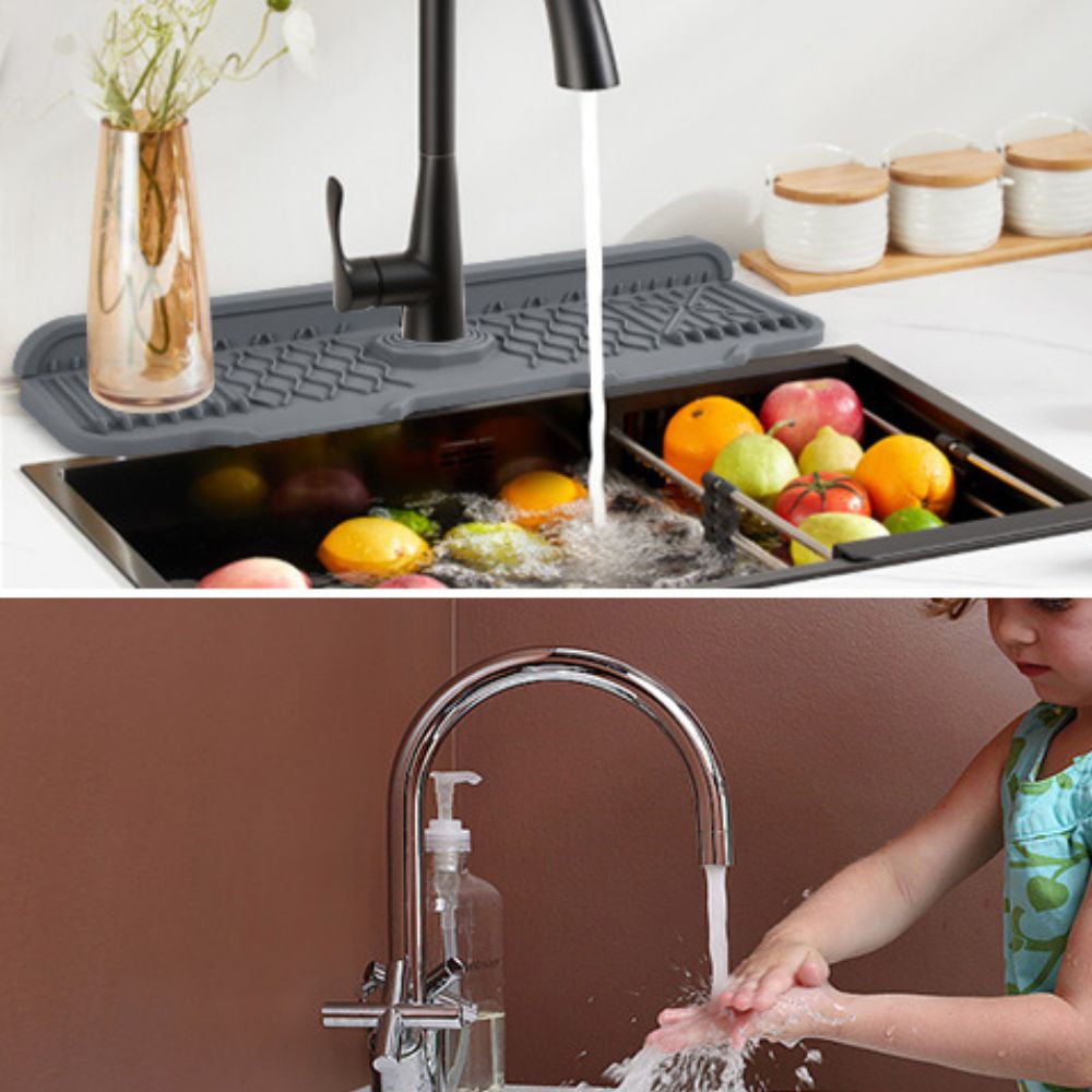 Aeris Gootsteenmat - Rubber, Waterafvoer met 5° Helling 2