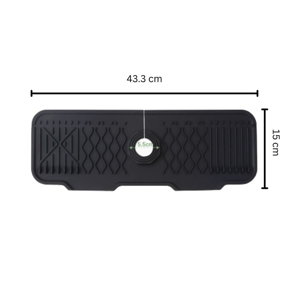 Aeris Gootsteenmat - Rubber, Waterafvoer met 5° Helling 9