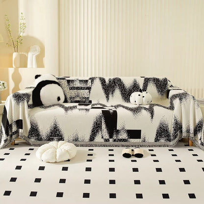 Alera Bankhoes - Chenille, Abstract Design met Franjes 0