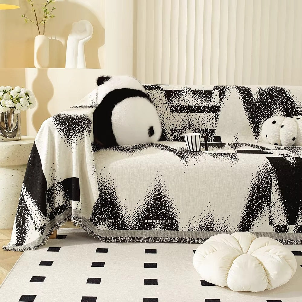 Alera Bankhoes - Chenille, Abstract Design met Franjes 1