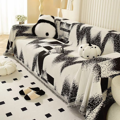 Alera Bankhoes - Chenille, Abstract Design met Franjes 2