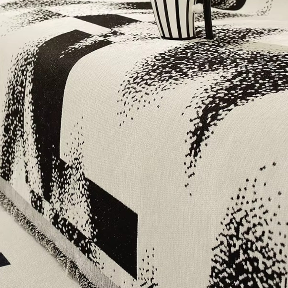 Alera Bankhoes - Chenille, Abstract Design met Franjes 3