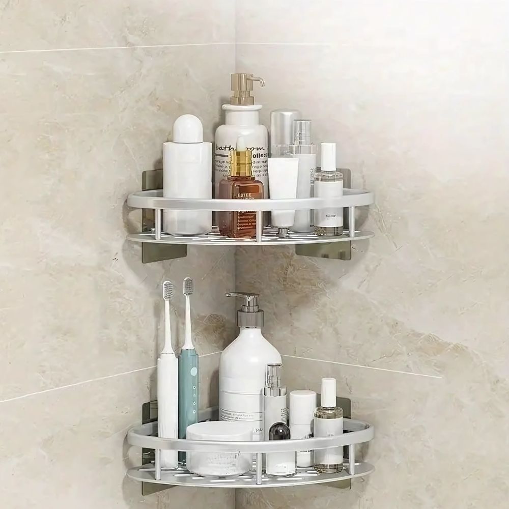 AlumaCurveShelf™ – Roestvrije Aluminium Doucheplank – Zelfklevende Wand Organizer