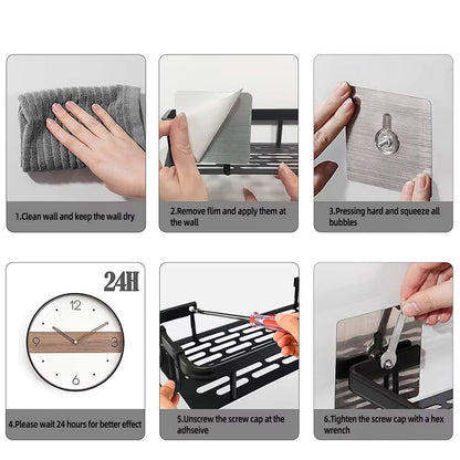 AlumaCurveShelf™ – Roestvrije Aluminium Doucheplank – Zelfklevende Wand Organizer