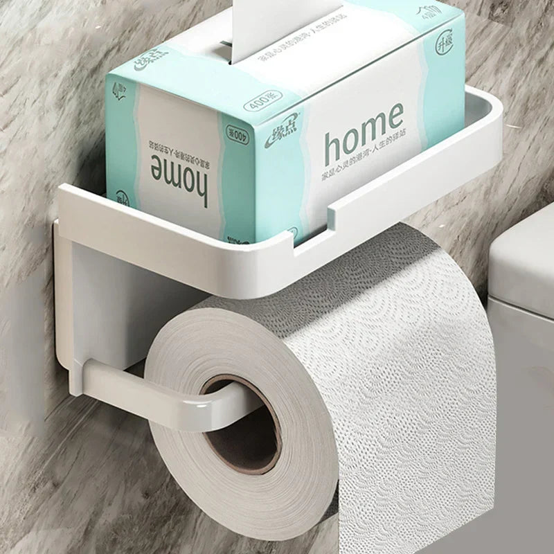 Aluminium Toiletrolhouder met Opbergplank - Modern, Duurzaam, Compact, 18,3x9,3 cm, Ideaal voor Badkamer 5
