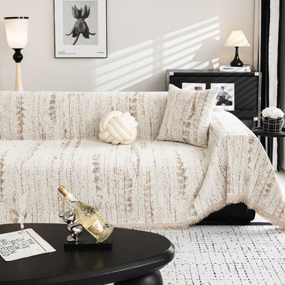 Amandel Crest Bankhoes - Luxe Chenille, Comfortabel en Stijlvol 2