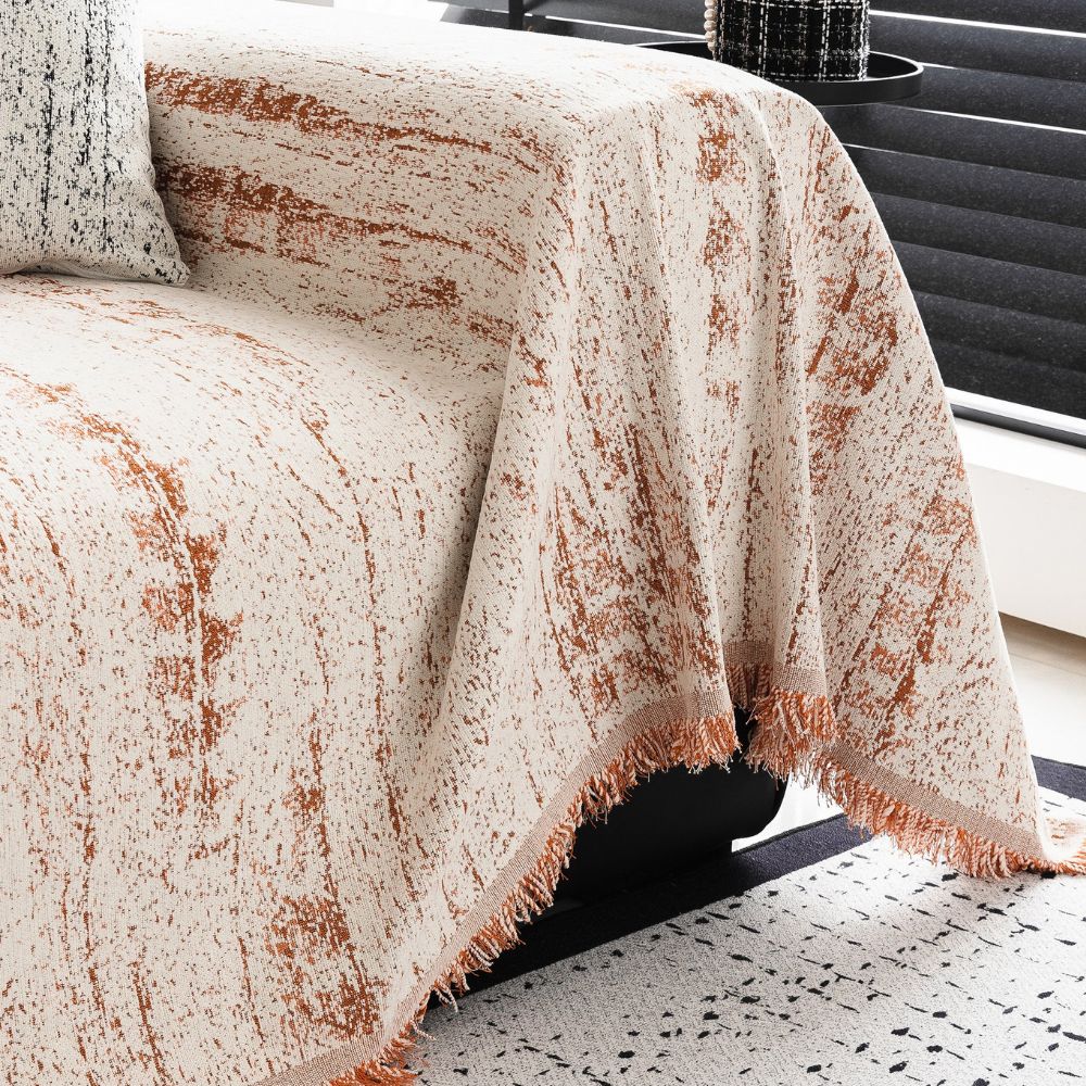 Amandel Crest Bankhoes - Luxe Chenille, Comfortabel en Stijlvol 5