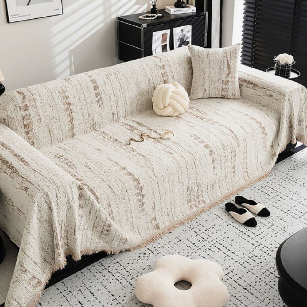 Amandel Crest Bankhoes - Luxe Chenille, Comfortabel en Stijlvol 9