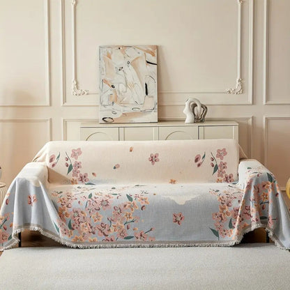 Amara Bankhoes - Omkeerbaar Chenille, Elegant Bloemenpatroon 1