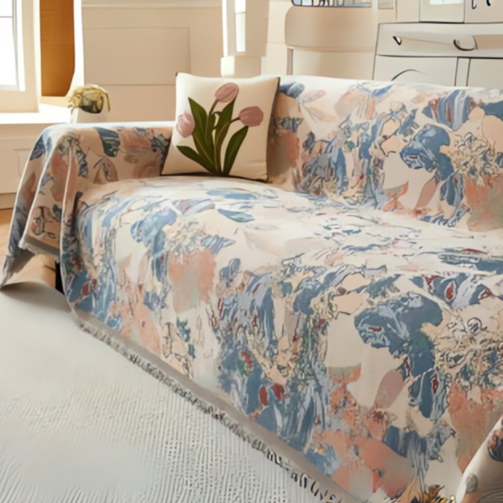 Amara Bankhoes - Omkeerbaar Chenille, Elegant Bloemenpatroon 2