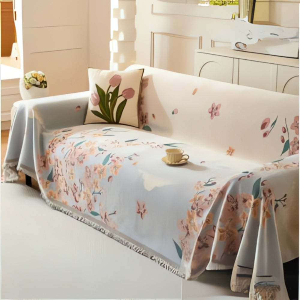 Amara Bankhoes - Omkeerbaar Chenille, Elegant Bloemenpatroon 3